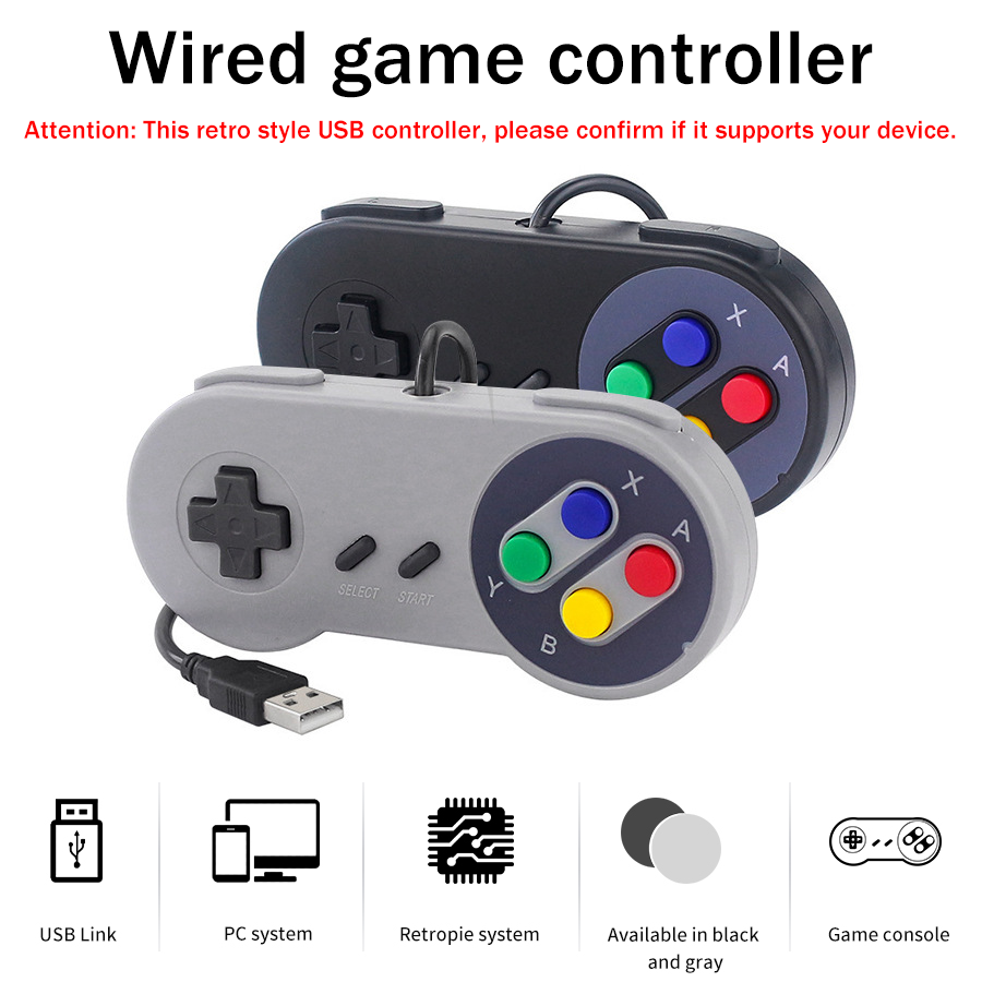 Retro Gaming Raspberry Pi 4 - 1-2 個 SNES USB コントローラーレトロゲームパッド PC