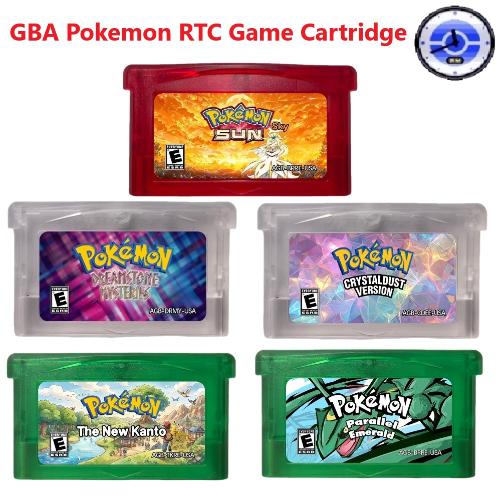 Rom Cartridge Flash - GBA RTC ポケモン ドリームストーン ミステリー、クリスタルダスト英語ゲームカートリッジ、GBA フラッシュゲームカートリッジ、ROM