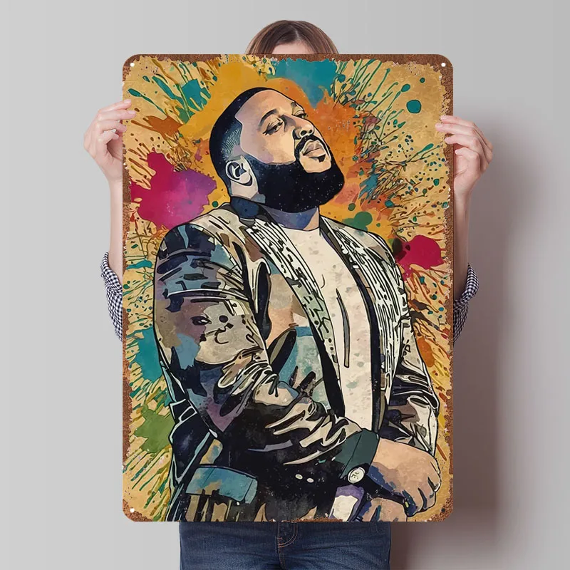 Retro Gaming At - DJ Khaled ポスター ロックシンガー メタルサイン ゲーミングルーム装飾