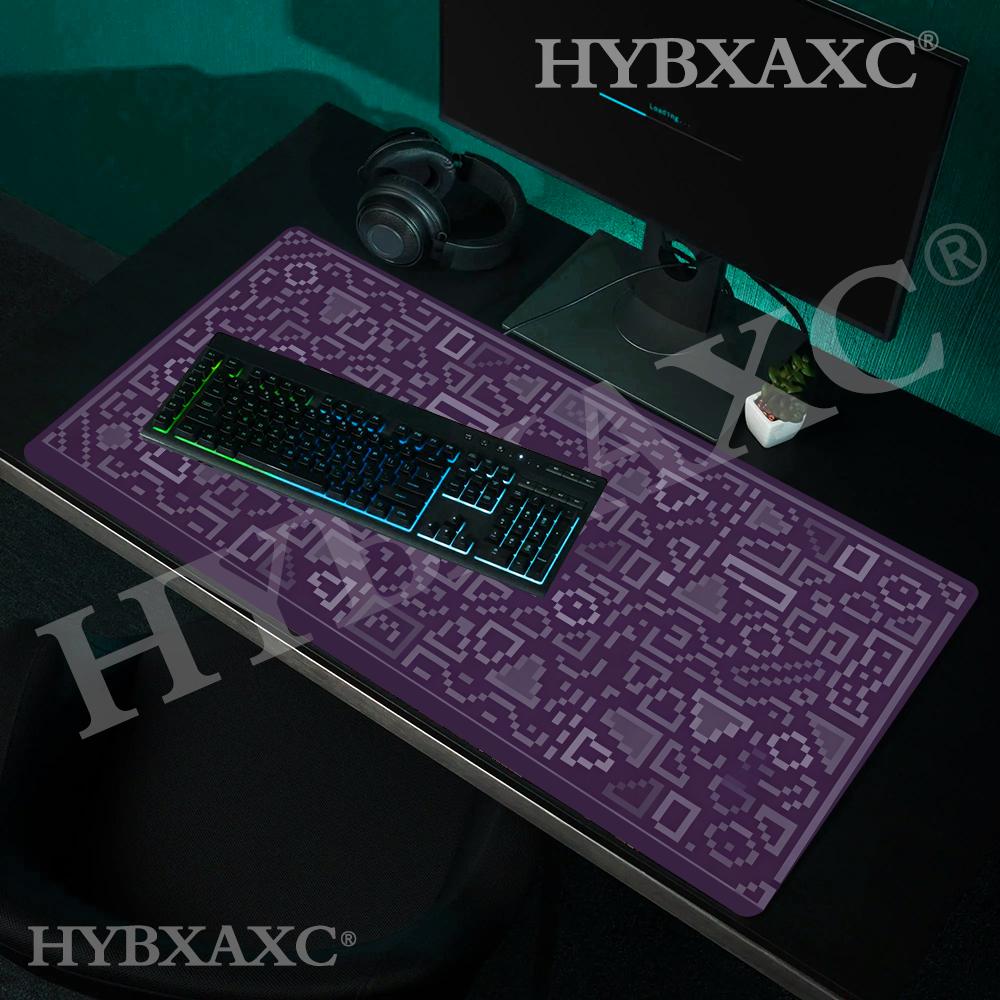 Retro Gaming Laptop - HYBXAXC パープルピクセル幾何学模様マウスパッド大型ゲーミングデスクマット、レトロな美的デザイン滑り止めゴム製、ゲーマー、オフィス、ラップトップ、ギフトに最適