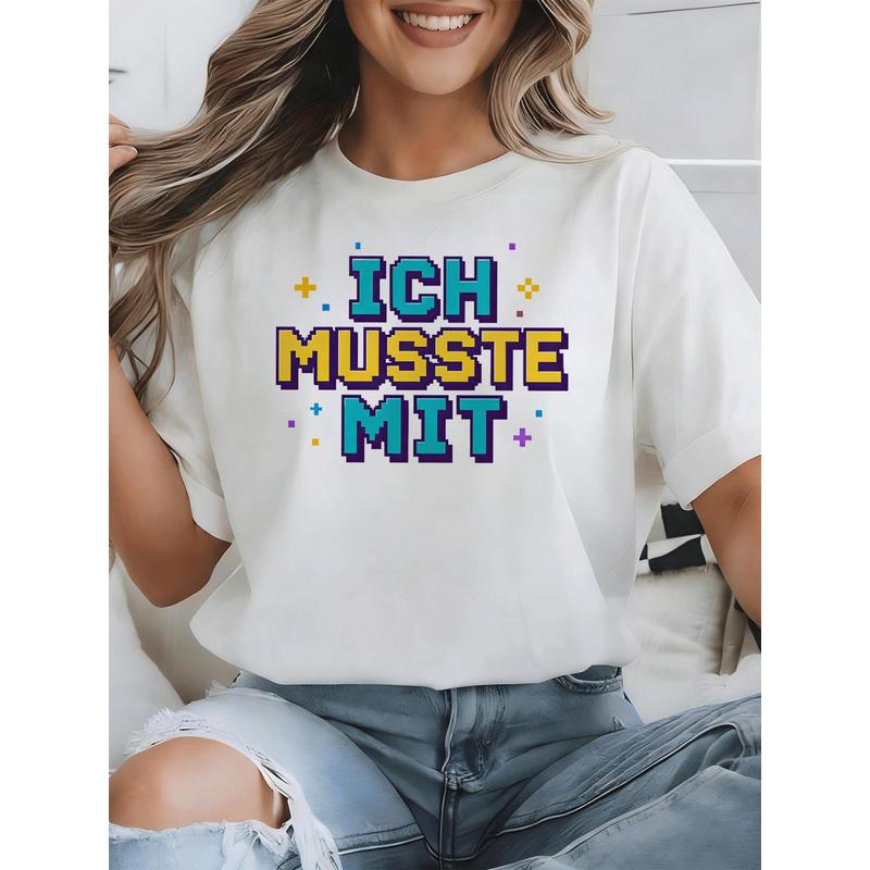 Retro Gaming Fonts - Ich Musste Mit German Meme Tシャツ