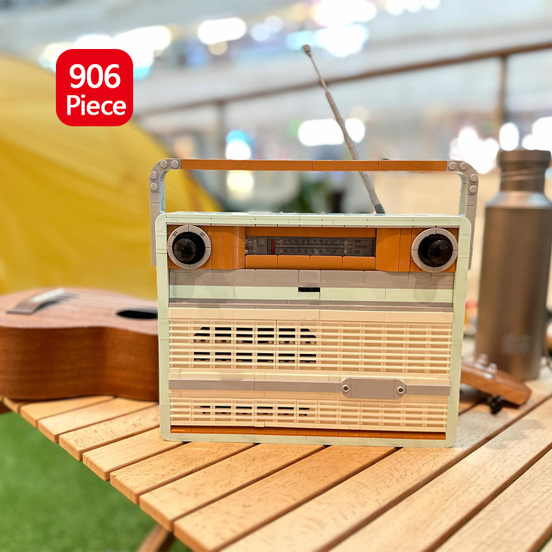 Retro Gaming Lego - 906ピース クリエイティブDIY 1970年代トランジスタレトロラジオモデル 組み立てブロック - 音楽をテーマにした家の装飾用教育用組み立ておもちゃ