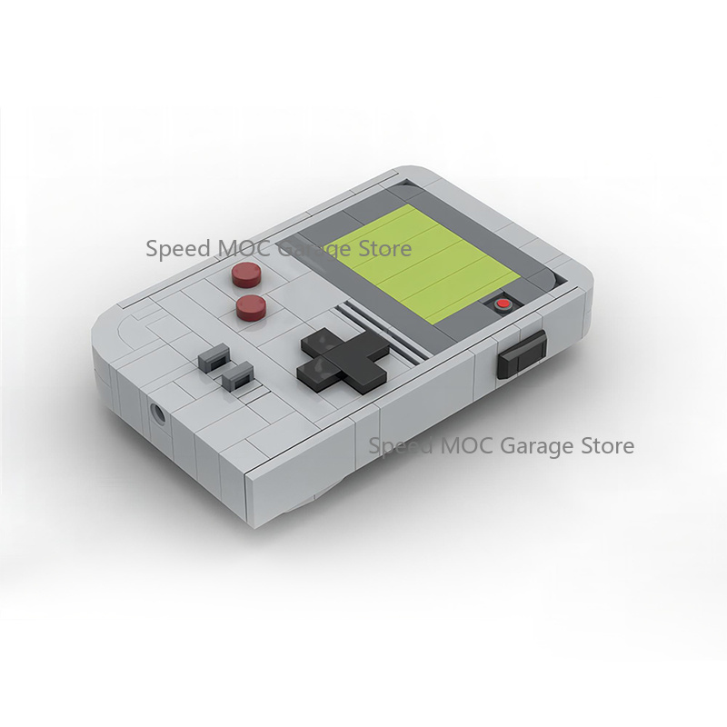 Retro Gaming Lego - レトロな携帯ゲーム機MOCビルディングブロック、クラシックグレーのポータブルゲーム機モデル、DIY組み立て式クリエイティブデコレーション