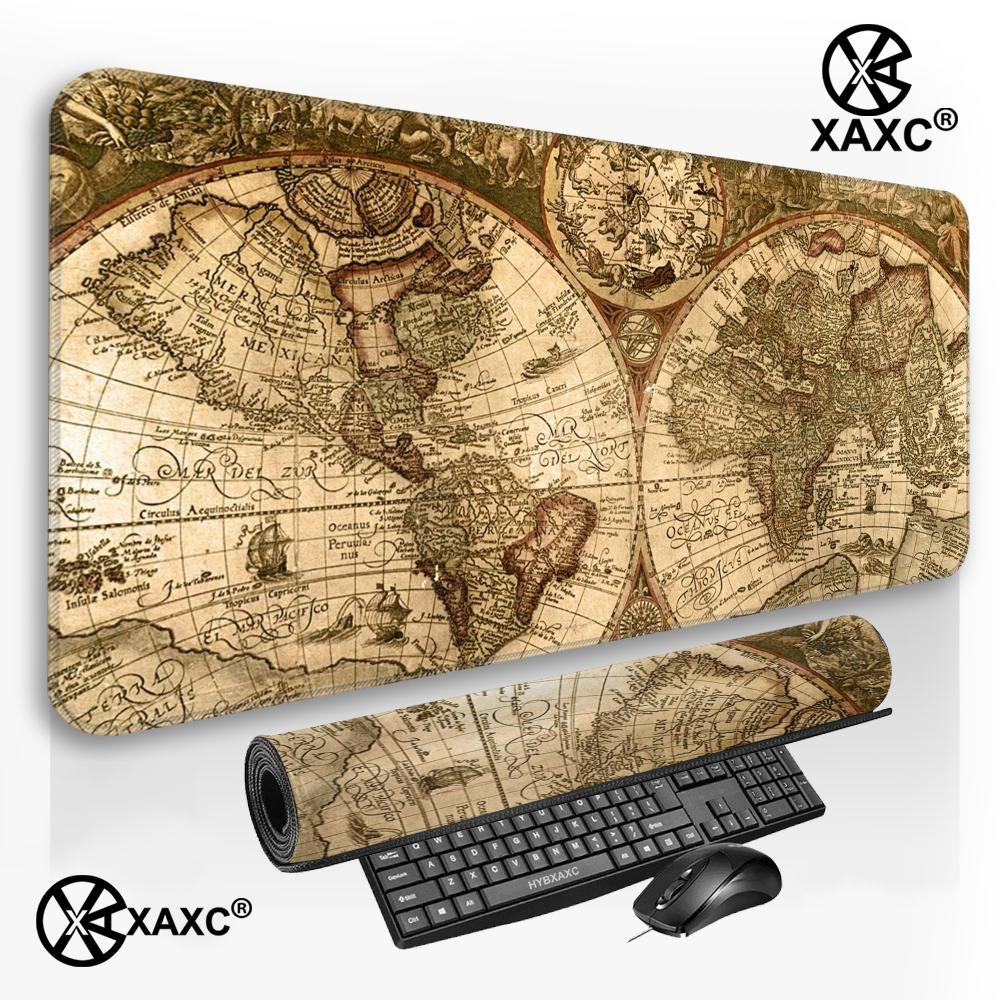 Retro Gaming Laptop - レトロなナビゲーションマップアートXAXCマウスパッド大型ゲーミングマウスパッドHDプリント防水XXLデスクマットPCラップトップ用滑り止めデスクマット