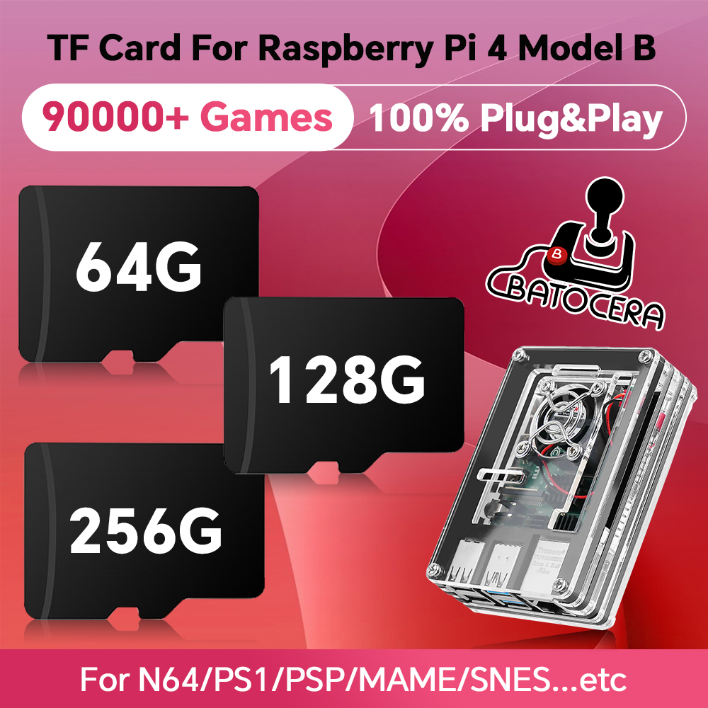 Retro Gaming Raspberry Pi 4 - レトロゲームカード Raspberry Pi 4 モデルB用 内蔵90000+ゲーム