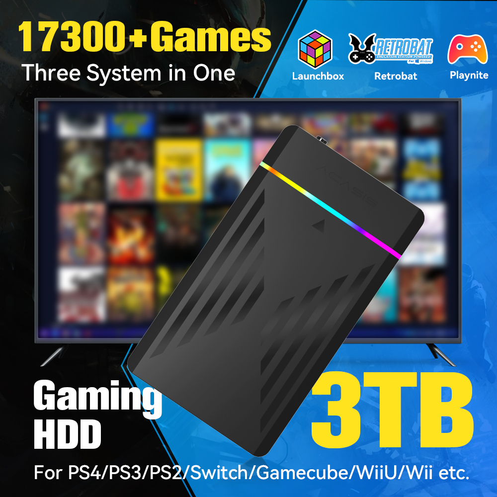 Retro Gaming Usb - レトロなポータブルゲームコンソール,Retroゲームコンソール,Retroバットウィング,Playnite, 17300 aaa,3D,PS4,ps3,ps2,スイッチ,wii,テラバイト