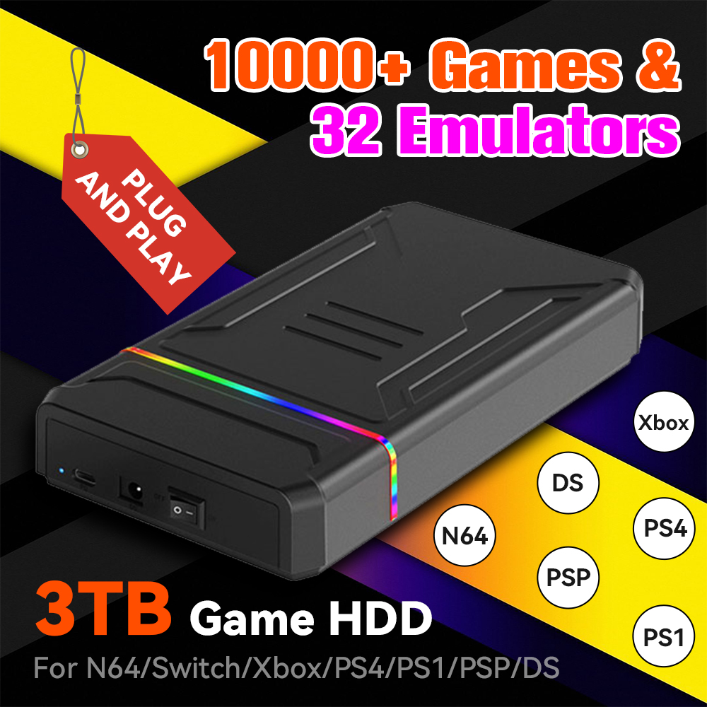3TB 外部レトロゲーム HDD エミュレーターゲームコンソ - Retro Gaming Hard Drive のレビューと価格