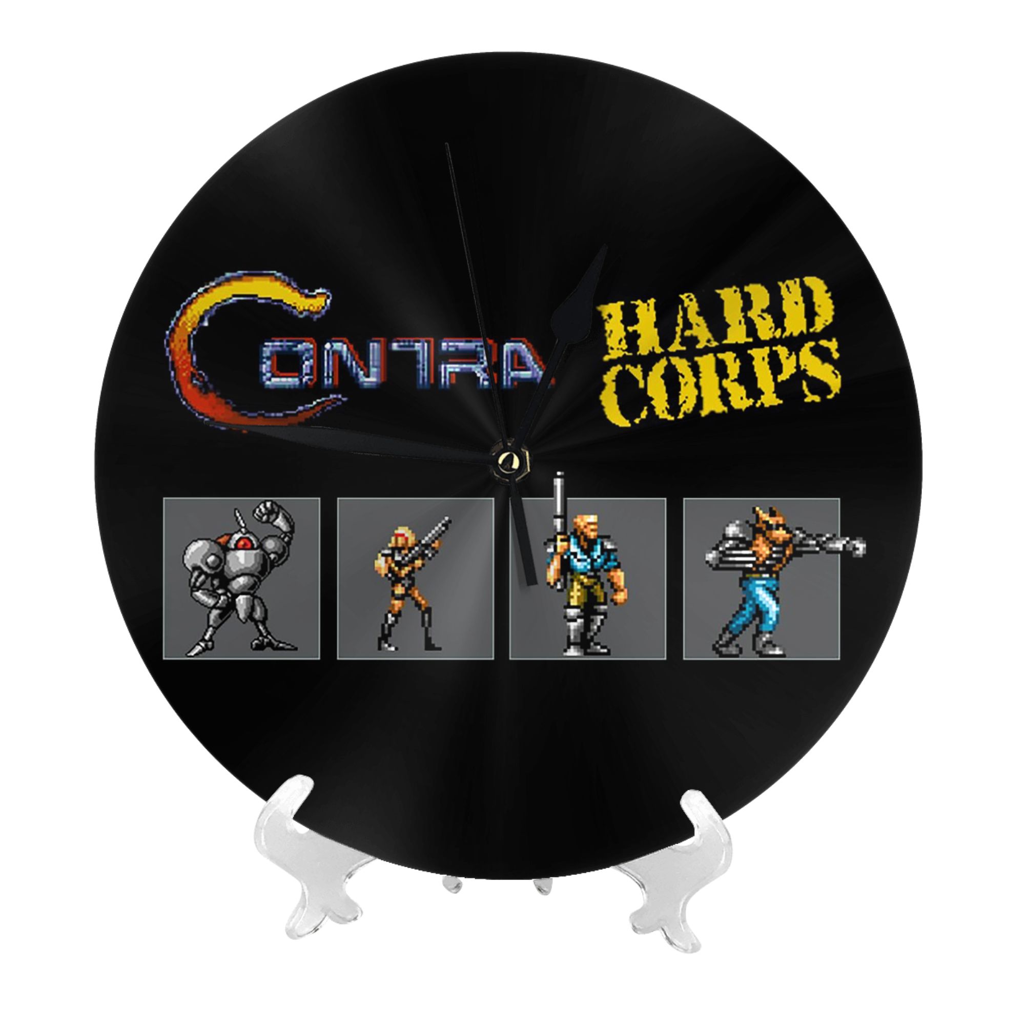 コントラハードコープスレトロゲームアートプリント壁時計部屋の - Retro Gaming Corps のレビューと価格