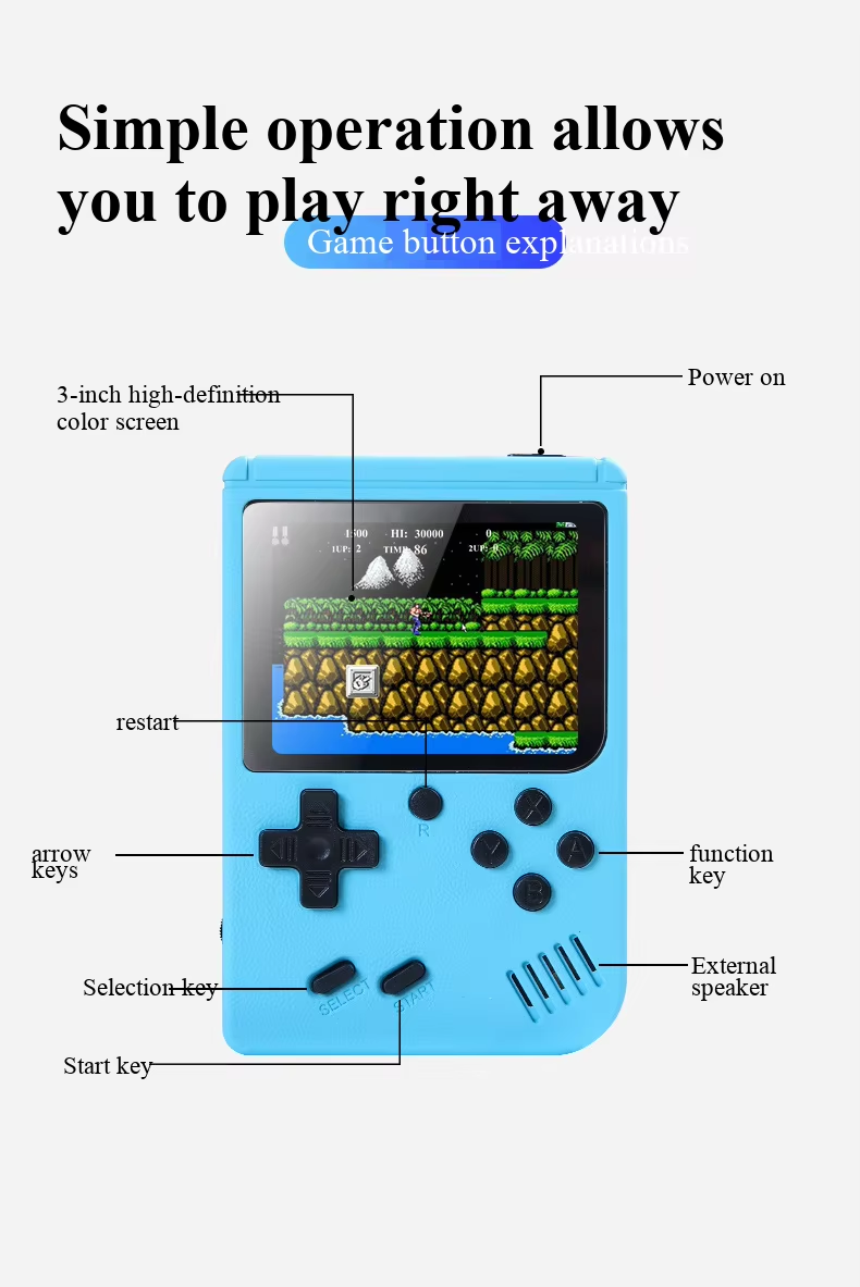 400種類のミニゲーム搭載、携帯型レトロゲーム機、8ビット、 - Retro Gaming Usb のレビューと価格