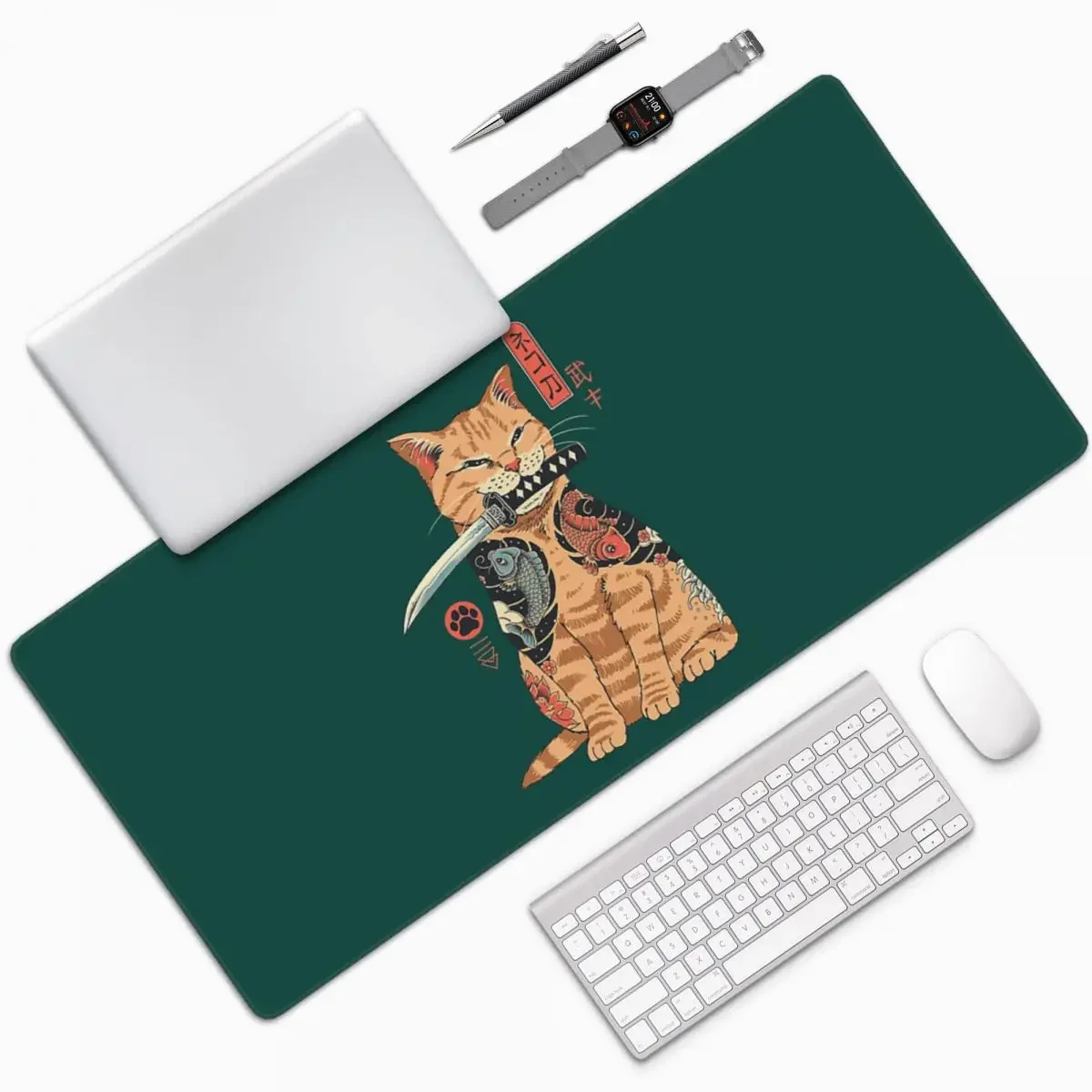 カタナ猫レトロサムライヤクザホルダー大型マウスパッドコンピュ - Retro Gaming Laptop のレビューと価格