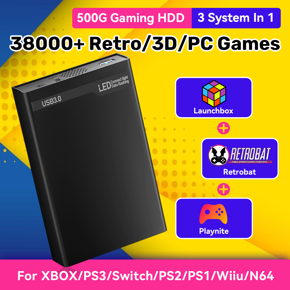 Mix500G ポータブルゲームハードドライブ N64/PS - Retro Gaming Hard Drive のレビューと価格