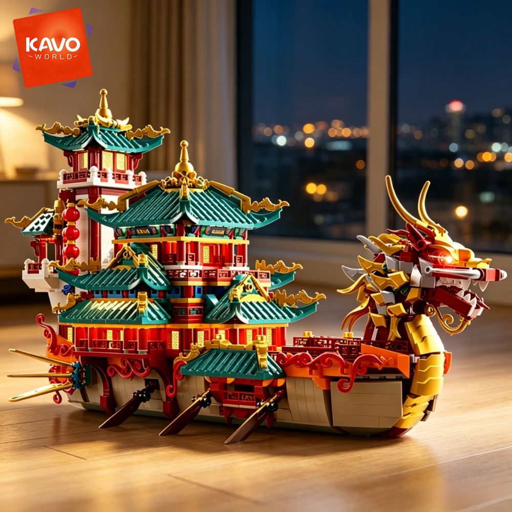 KAVOWORLD 2453ピース ドラゴンボート 組み立て - Retro Gaming Lego のレビューと価格
