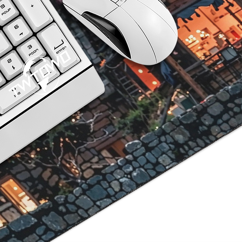 レトロな建物柄マウスパッド ゲーマー向けプリントオンデマンド - Retro Gaming Laptop のレビューと価格