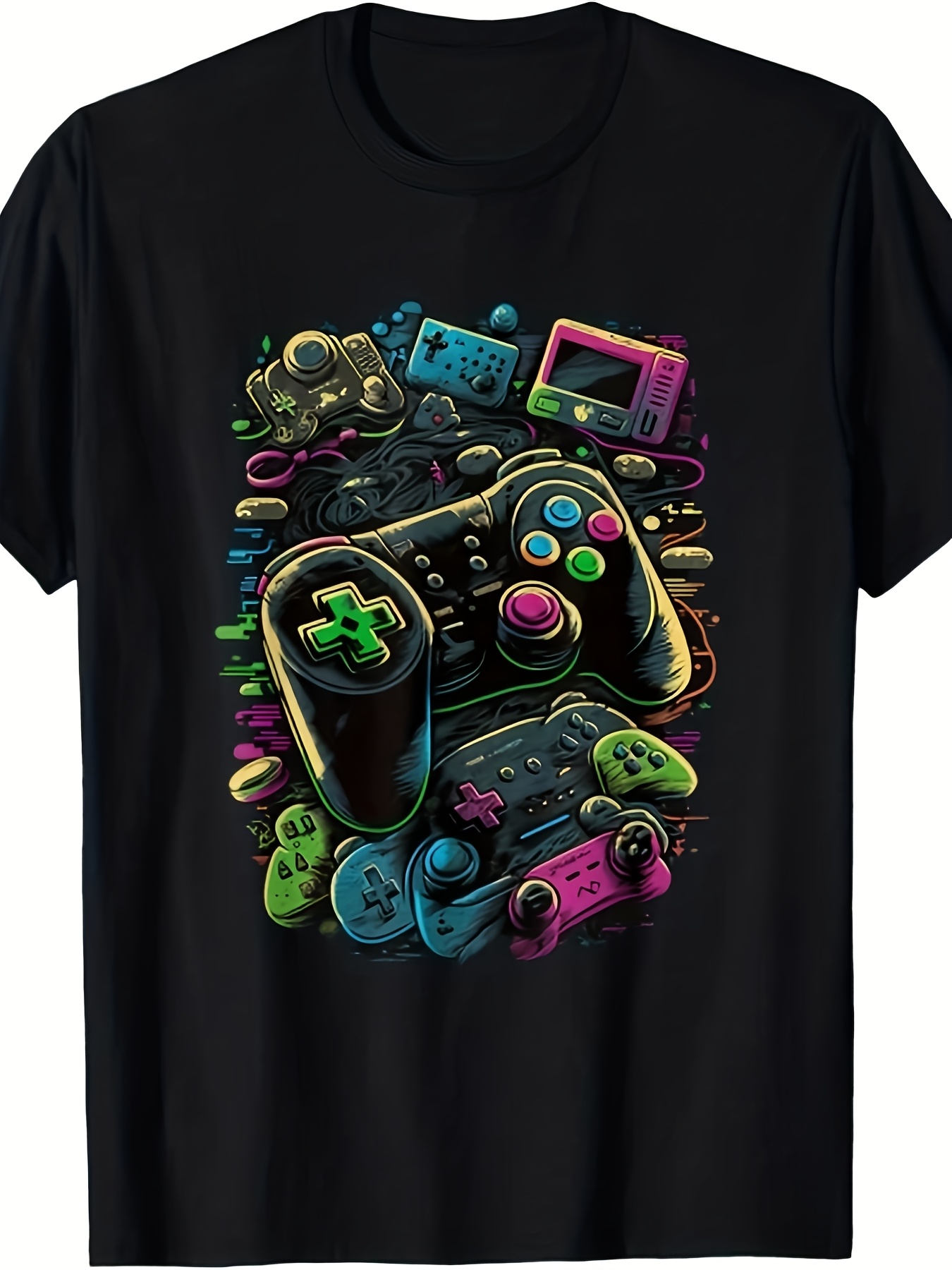 メンズユニセックスコントロールゲーマーTシャツ、レトロなビデ - Retro Gaming Icons のレビューと価格